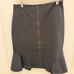 Givenchy Black Pencil Skirt with Flounce Hem